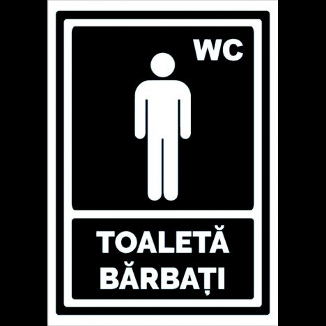 Indicator negru pentru toaleta barbati